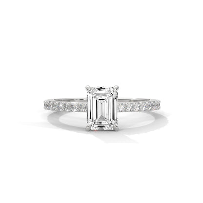 Elegant Emerald Side Stone Ring