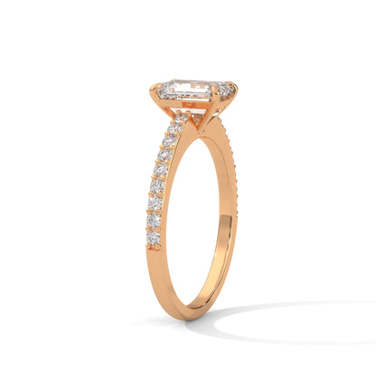 Elegant Emerald Side Stone Ring