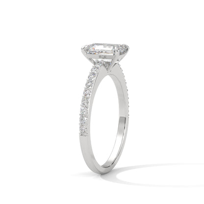 Elegant Emerald Side Stone Ring