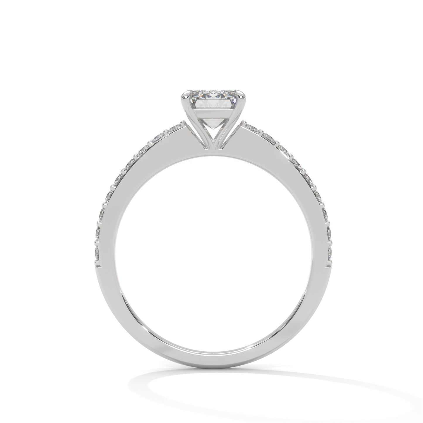 Elegant Emerald Side Stone Ring