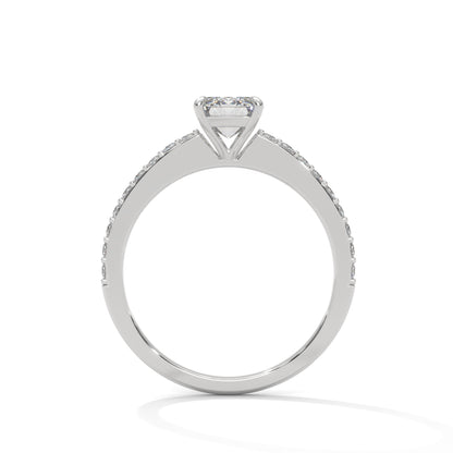 Elegant Emerald Side Stone Ring