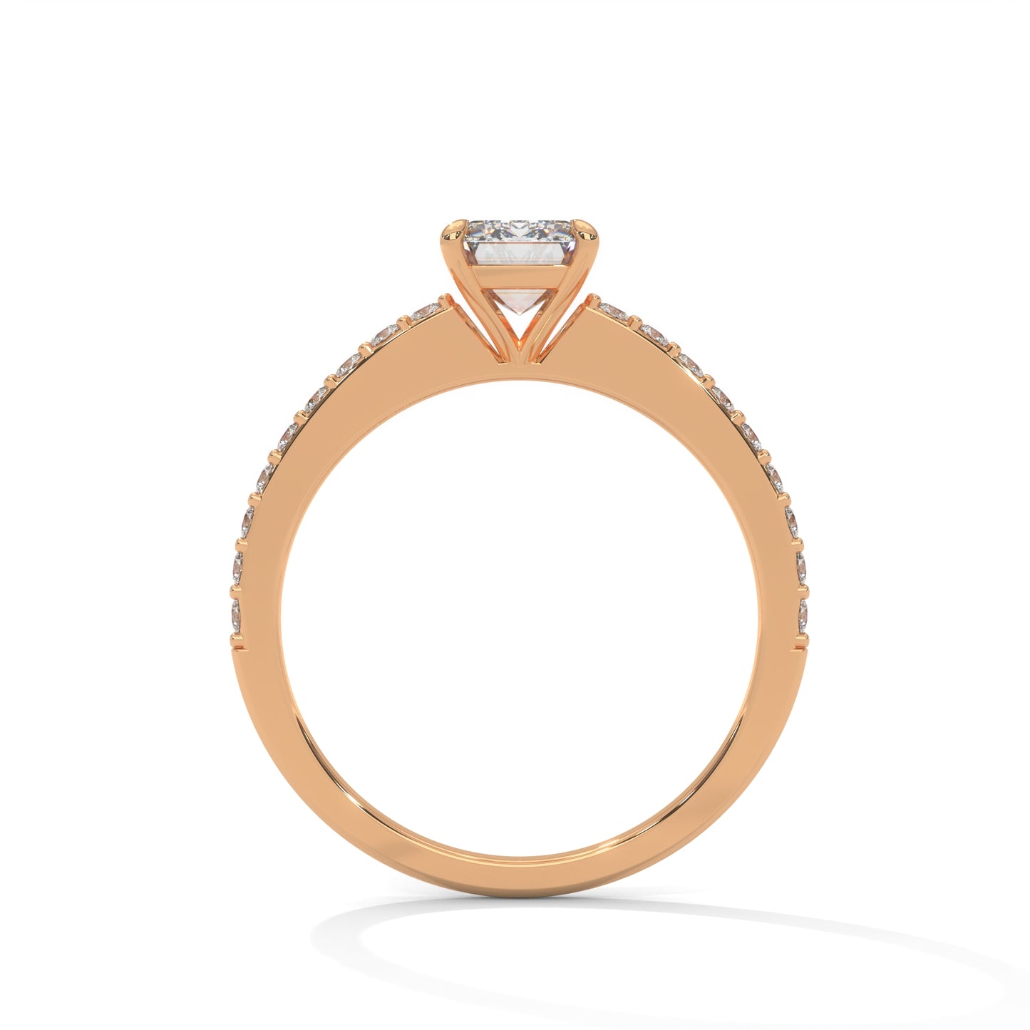 Elegant Emerald Side Stone Ring