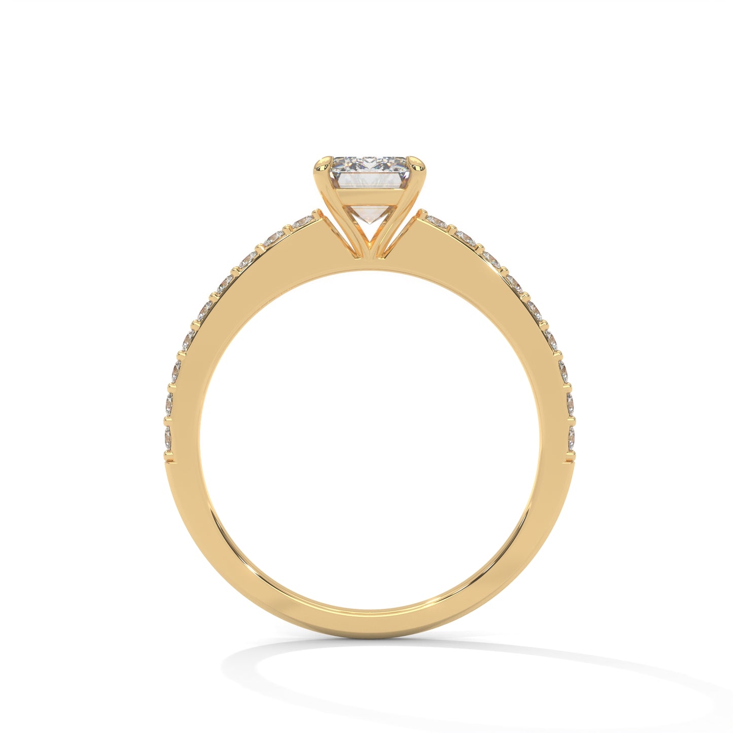 Elegant Emerald Side Stone Ring