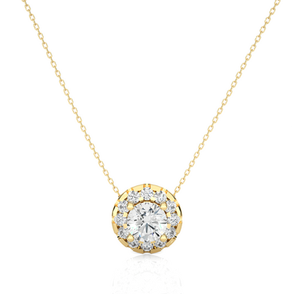 Classic Halo Pendant With Chain