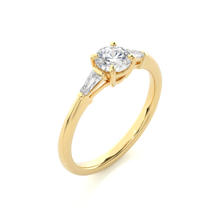 Feather Solitaire Ring