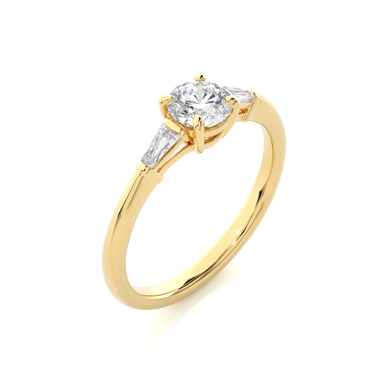 Feather Solitaire Ring