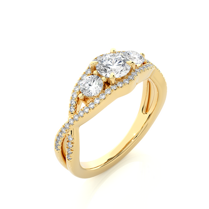 Triplet Side Stone Ring