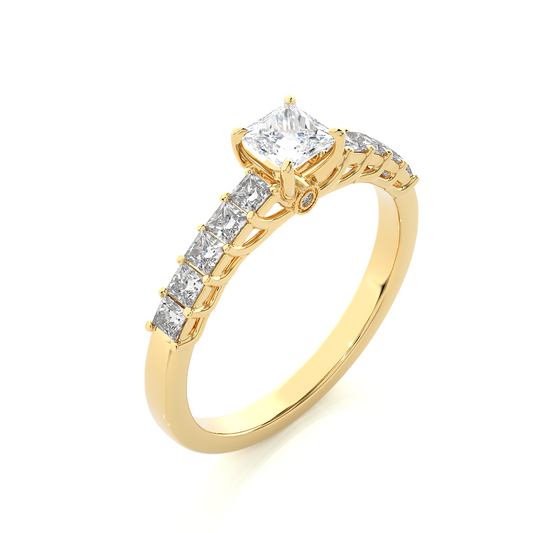 Monarch Princess Side Stone Ring
