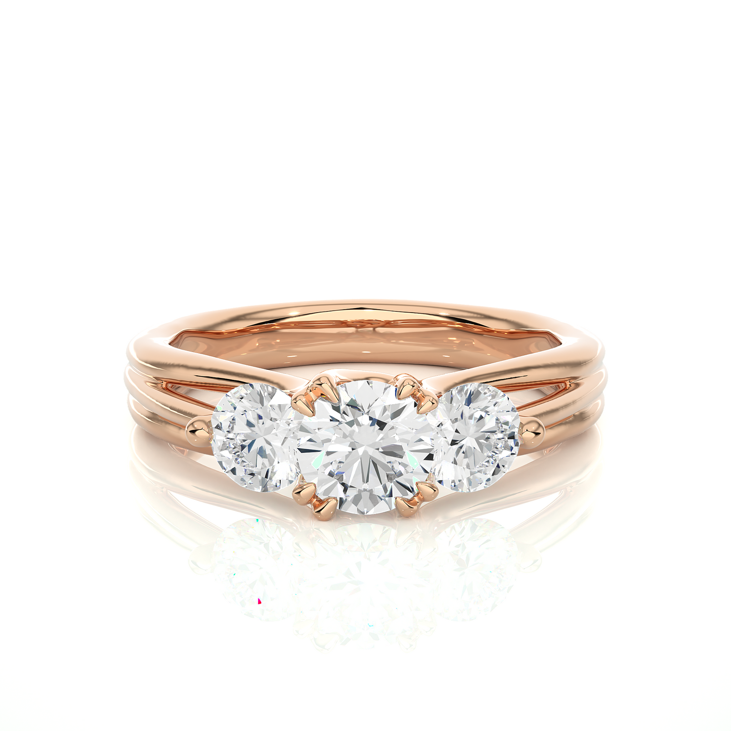 Triad Solitaire Ring