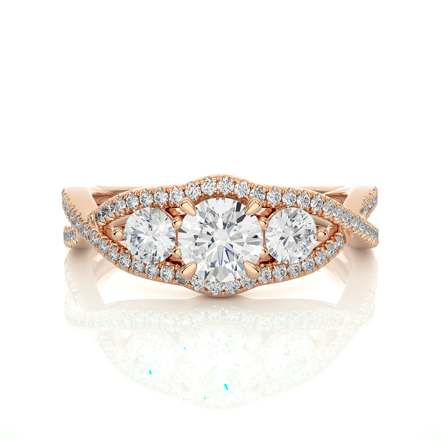 Triplet Side Stone Ring