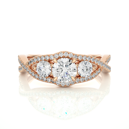 Triplet Side Stone Ring