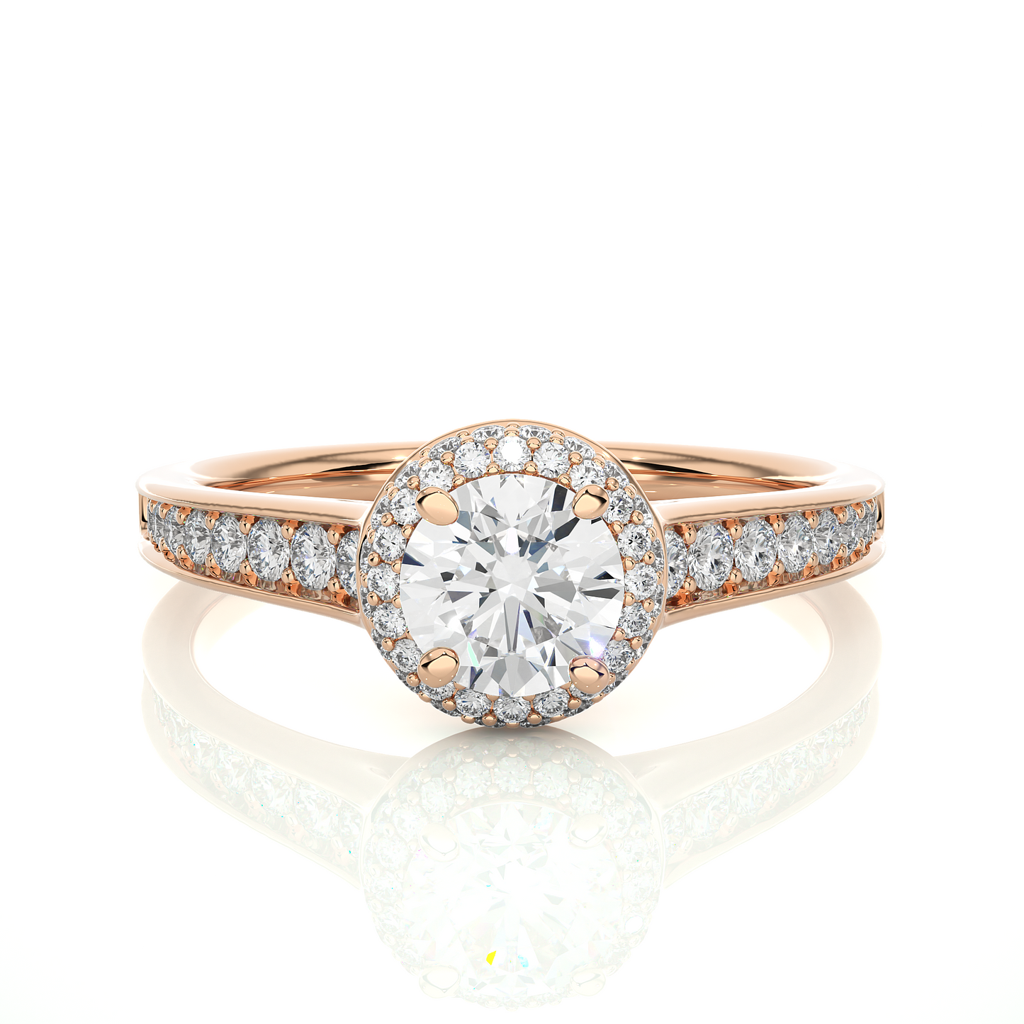 Multi Halo Soitaire Ring