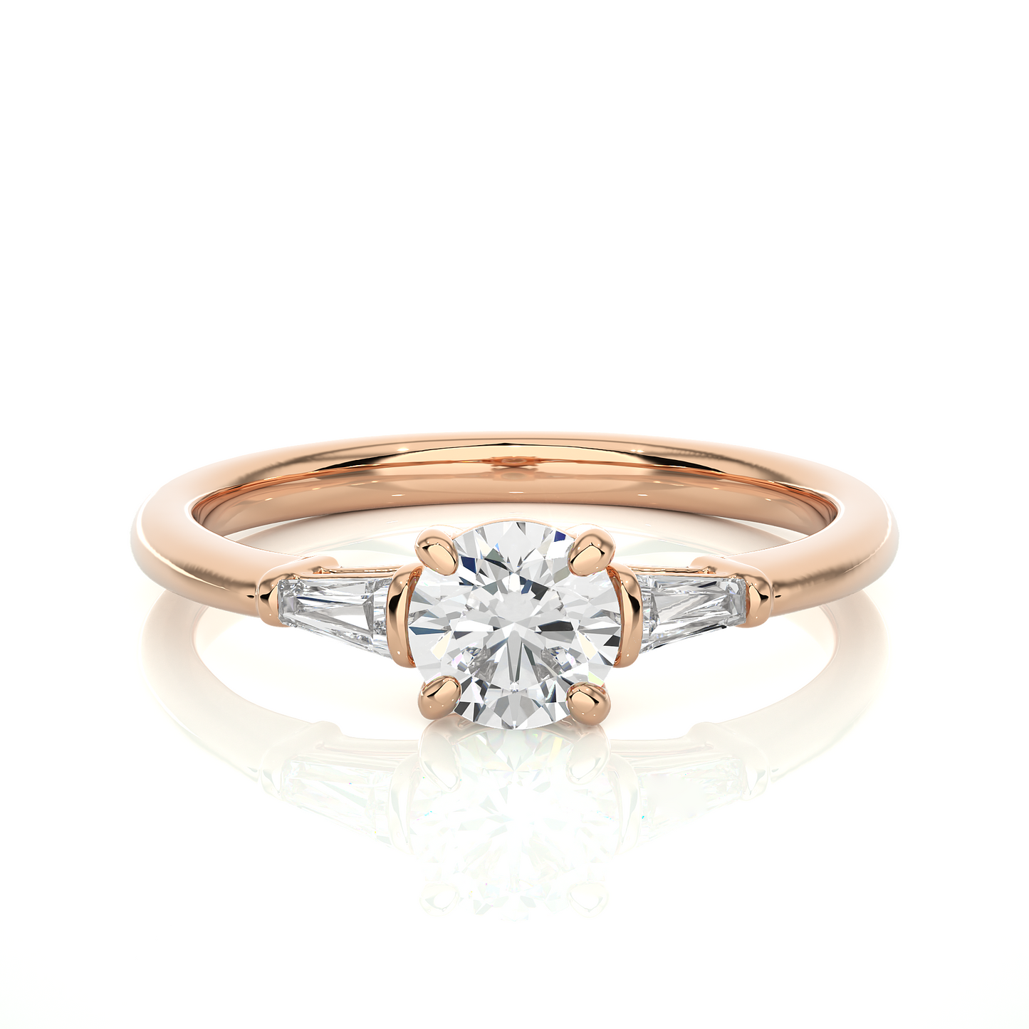 Feather Solitaire Ring