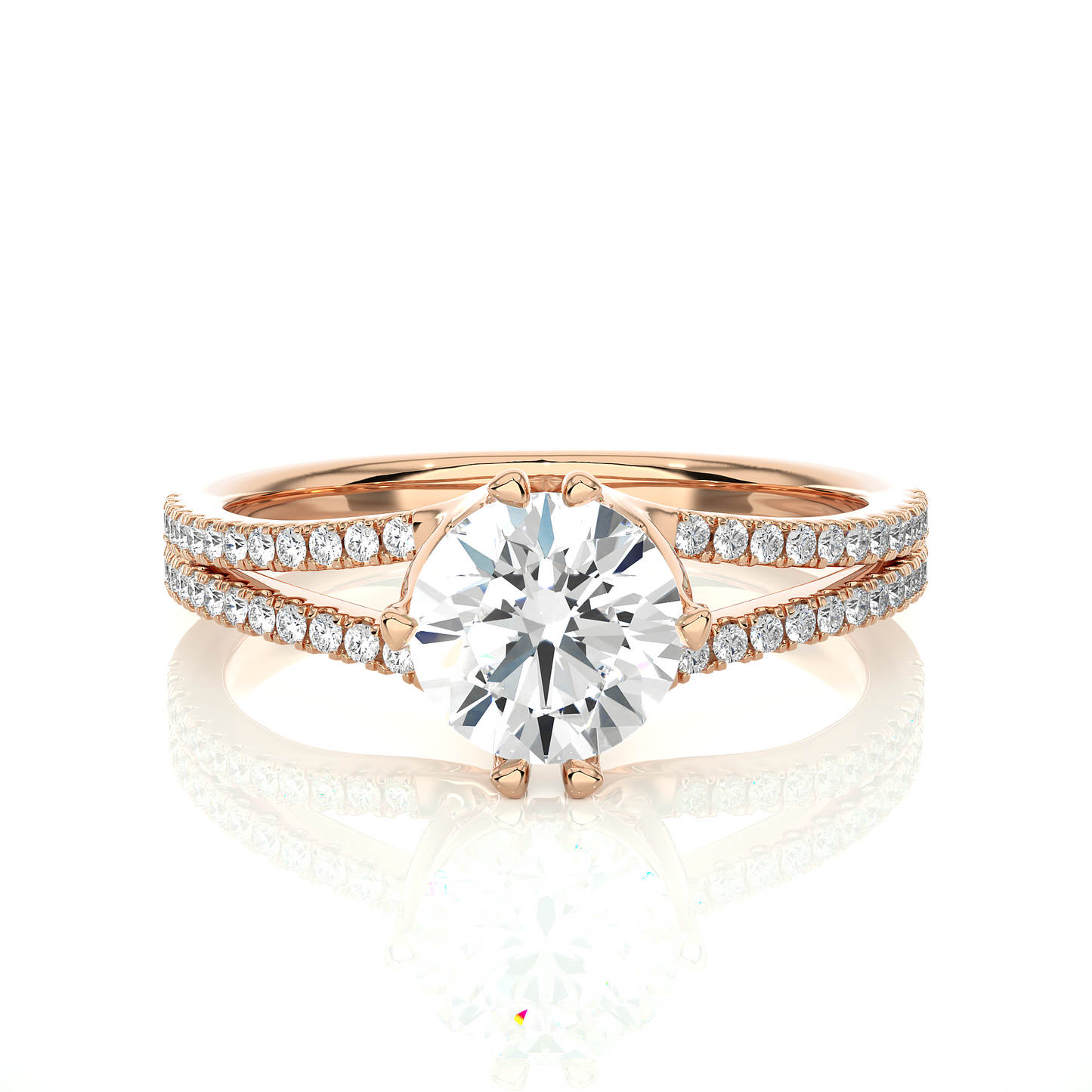 Double Lined Solitaire Ring