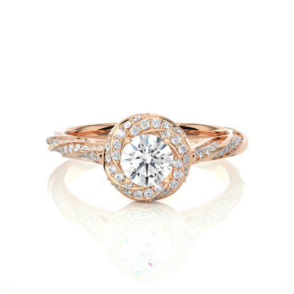 Swirling Solitare Ring