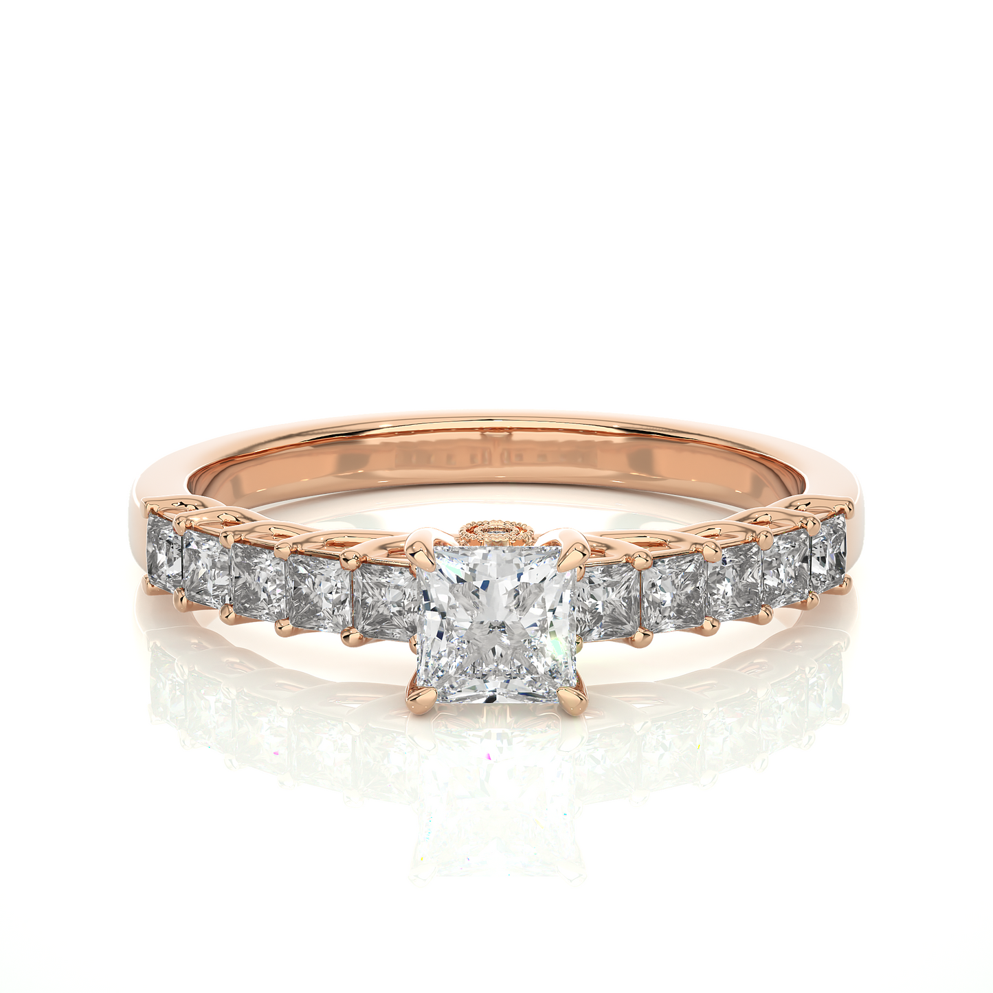Monarch Princess Side Stone Ring