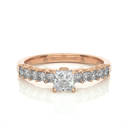 Monarch Princess Side Stone Ring