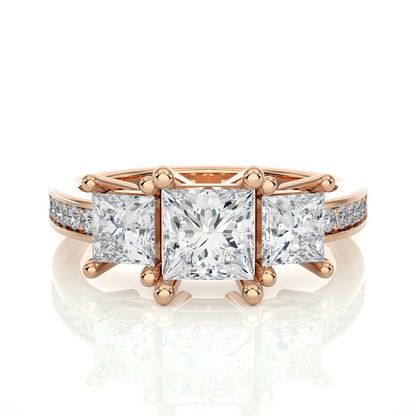 Three Stone Ring With Sides