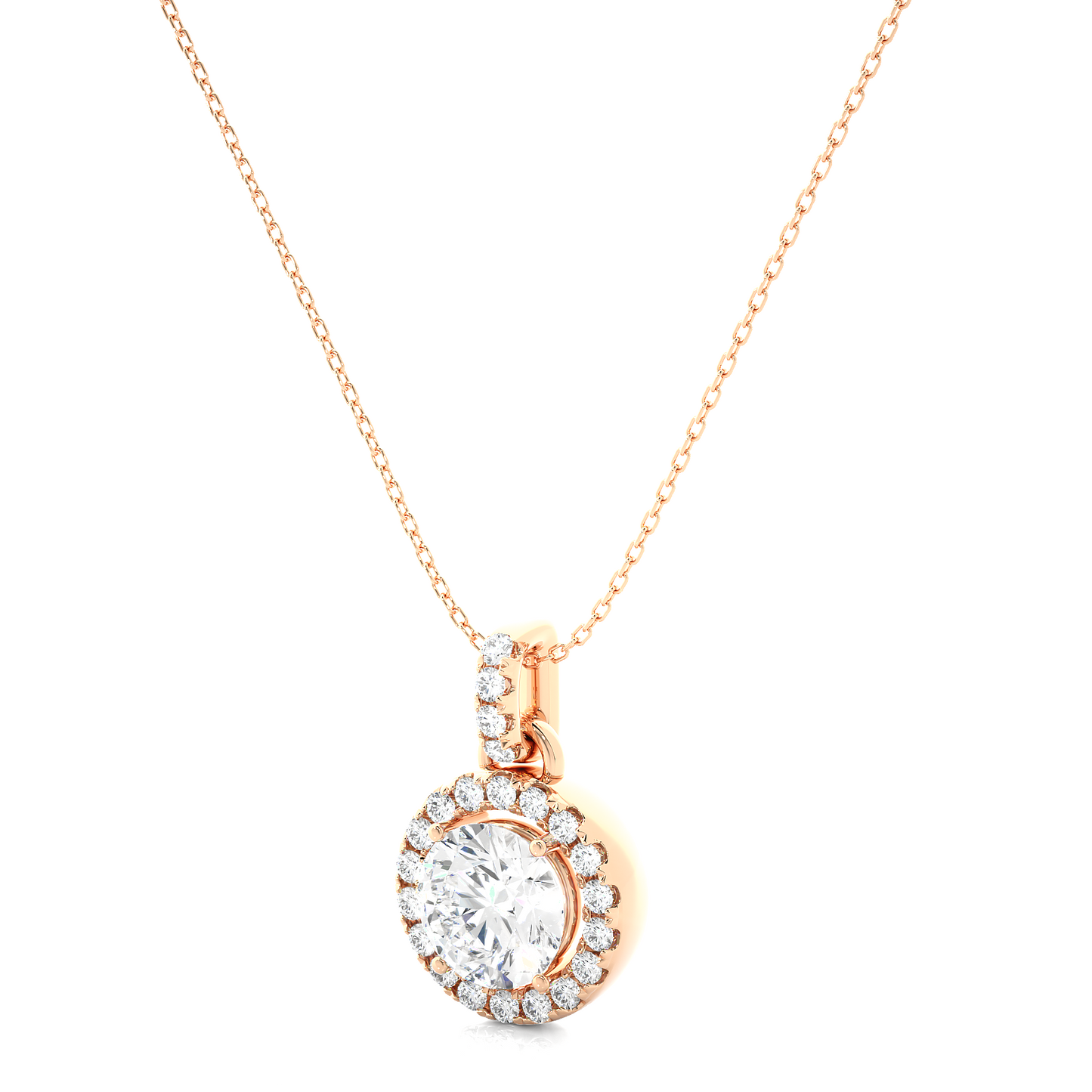 Lunessa Round Pendant With Halo With Chain