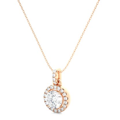 Lunessa Round Pendant With Halo With Chain