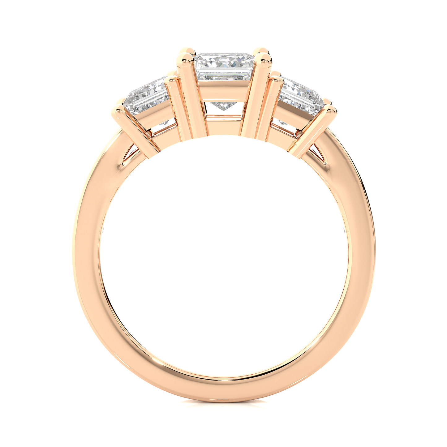 Three Stone Ring With Sides