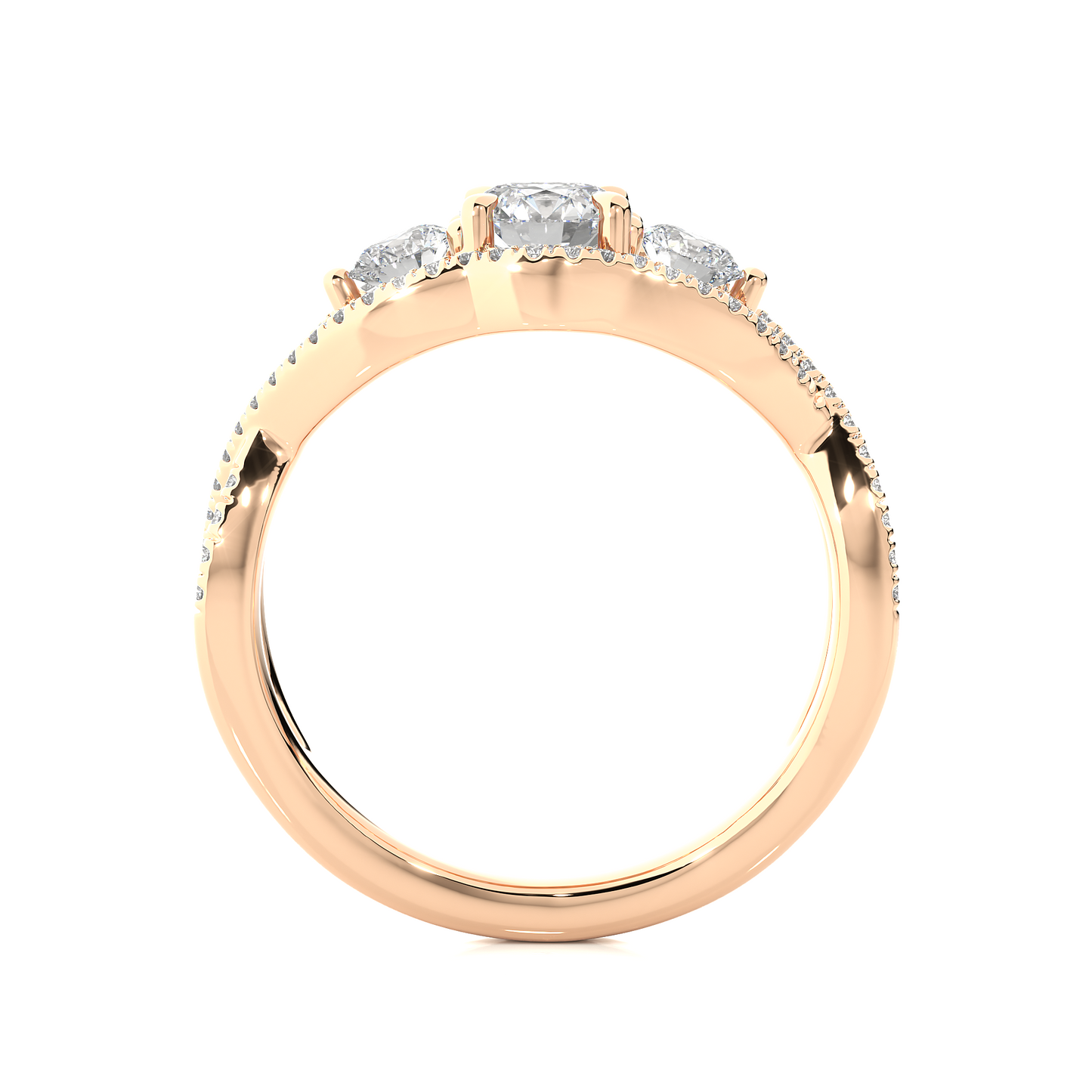Triplet Side Stone Ring