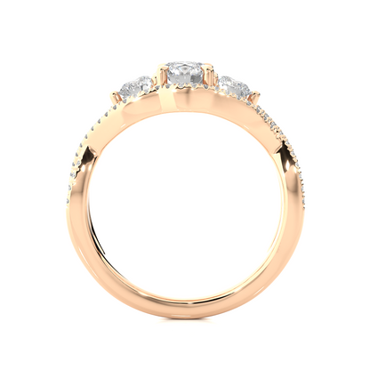 Triplet Side Stone Ring