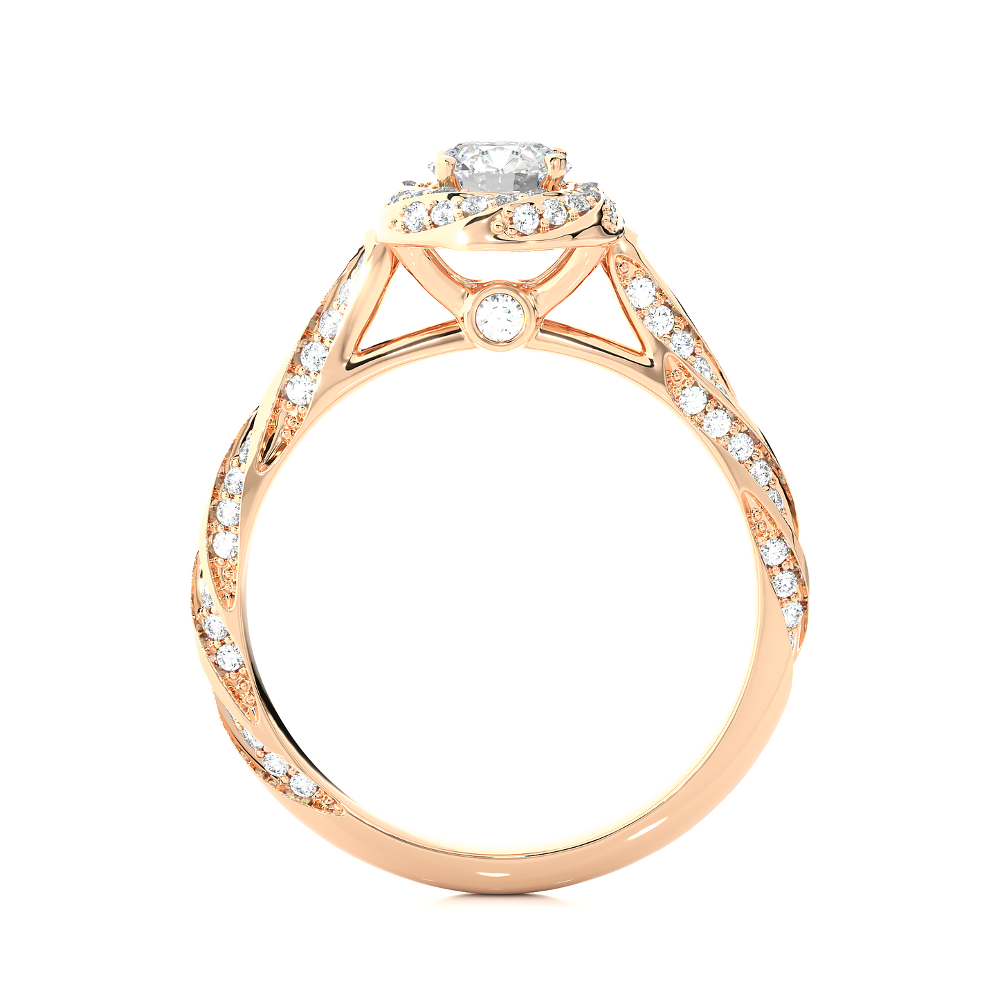 Swirling Solitare Ring