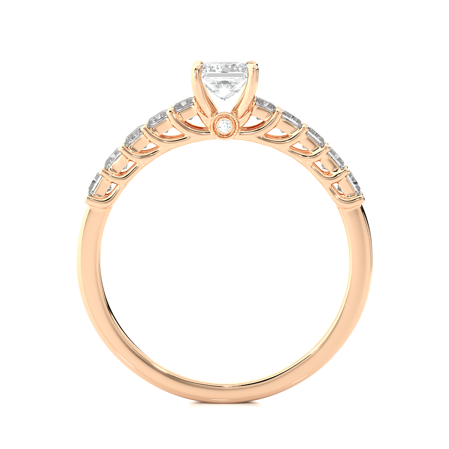 Monarch Princess Side Stone Ring