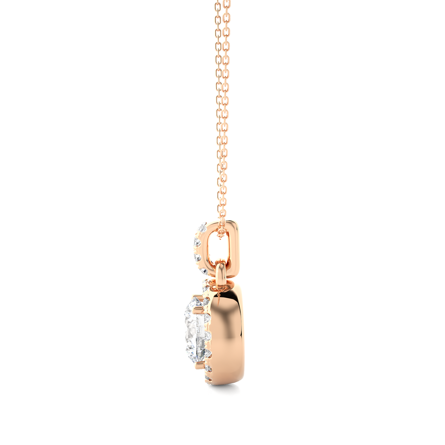 Lunessa Round Pendant With Halo With Chain