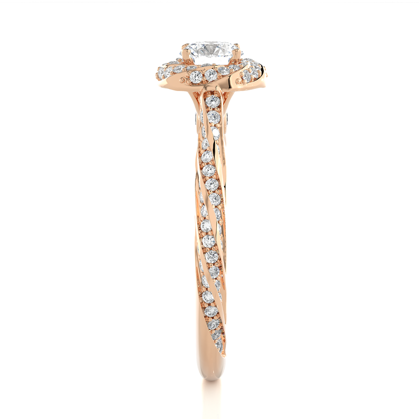 Swirling Solitare Ring