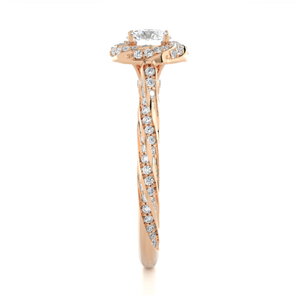 Swirling Solitare Ring