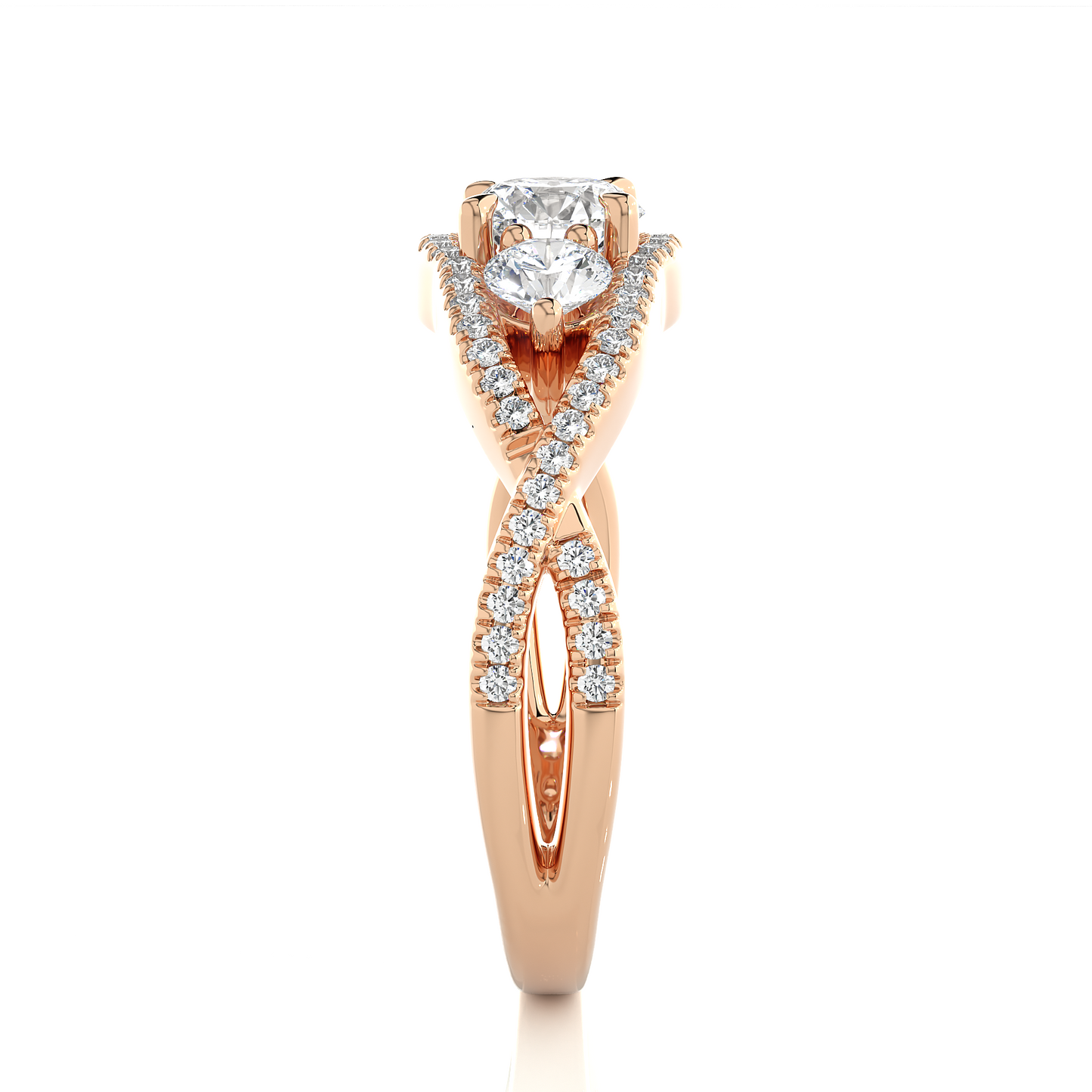Triplet Side Stone Ring