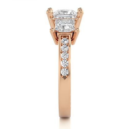 Three Stone Ring With Sides