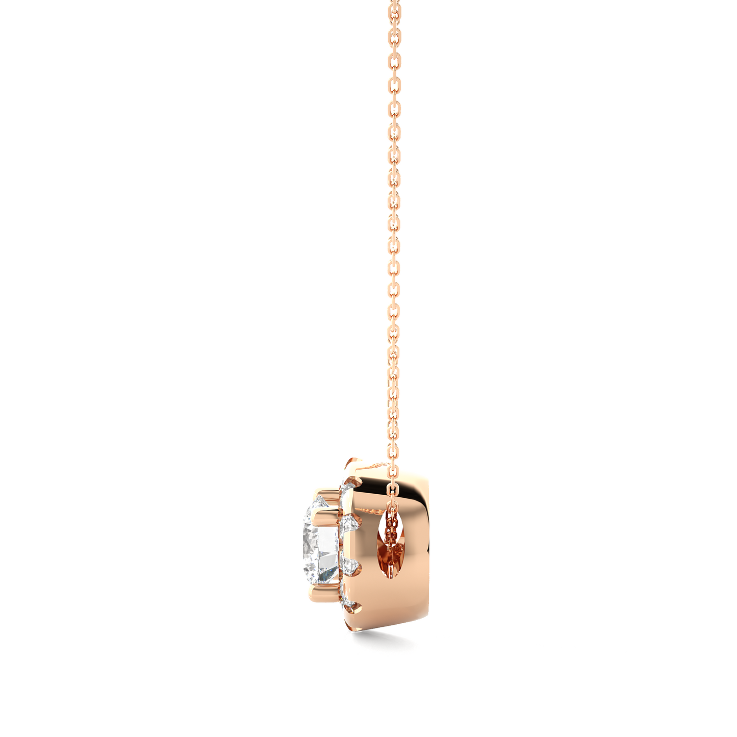 Classic Halo Pendant With Chain