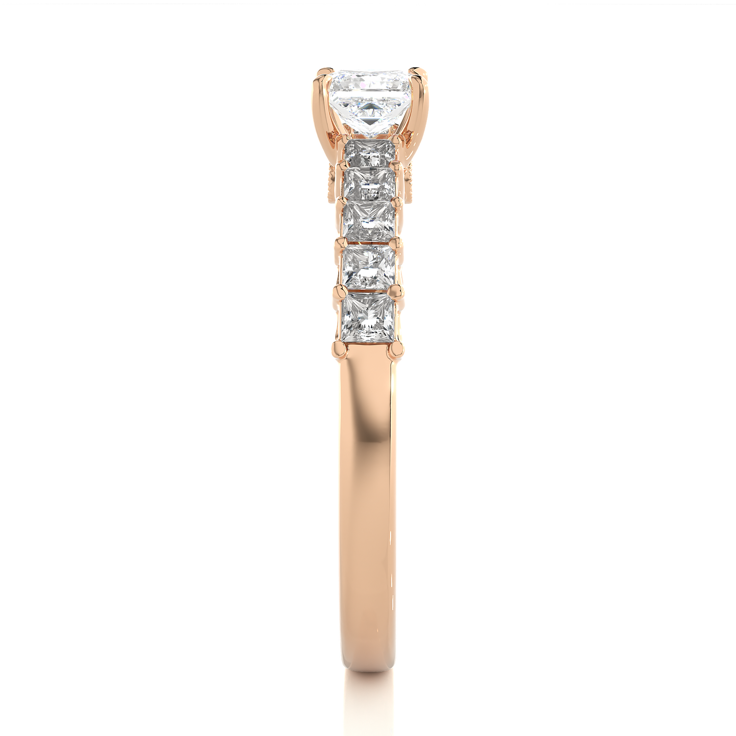 Monarch Princess Side Stone Ring