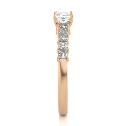 Monarch Princess Side Stone Ring