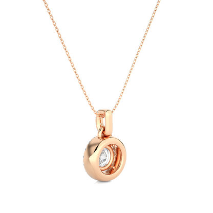 Lunessa Round Pendant With Halo With Chain