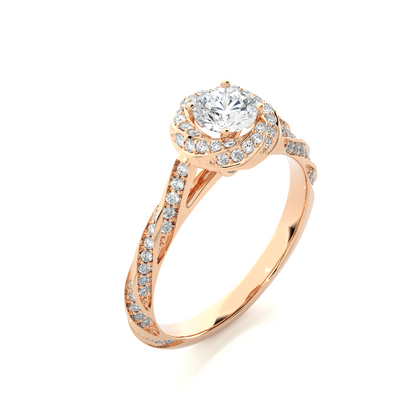 Swirling Solitare Ring