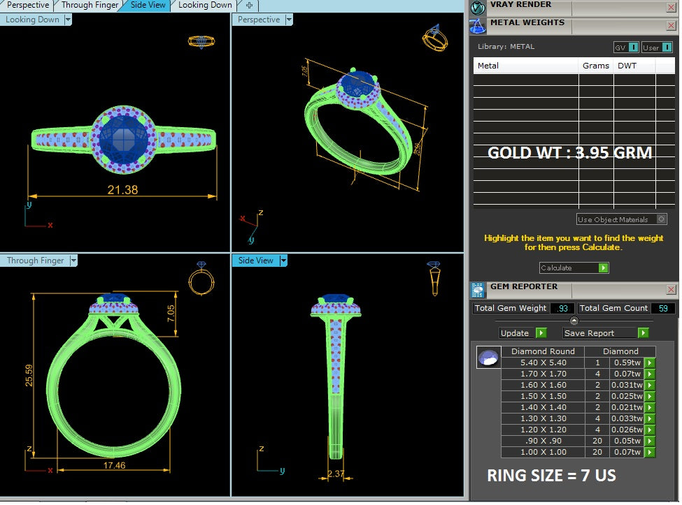 Multi Halo Soitaire Ring