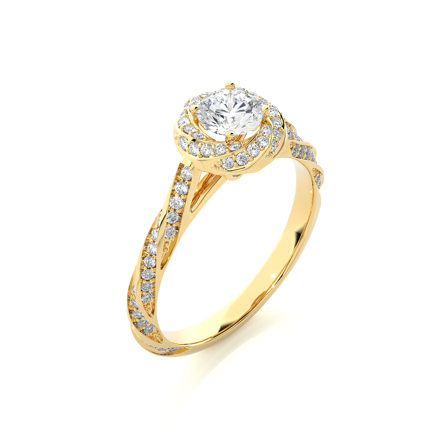 Swirling Solitare Ring