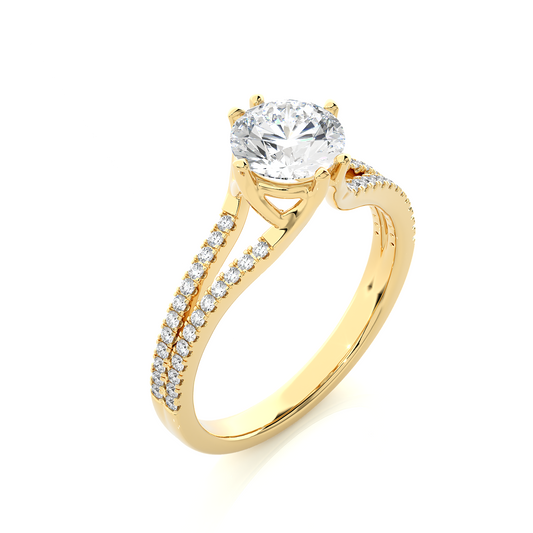 Double Lined Solitaire Ring