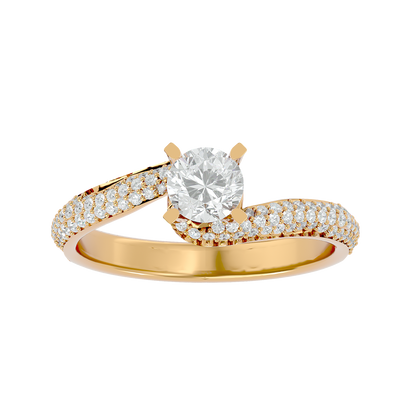 Curly Band Solitaire Ring