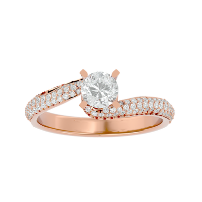 Curly Band Solitaire Ring