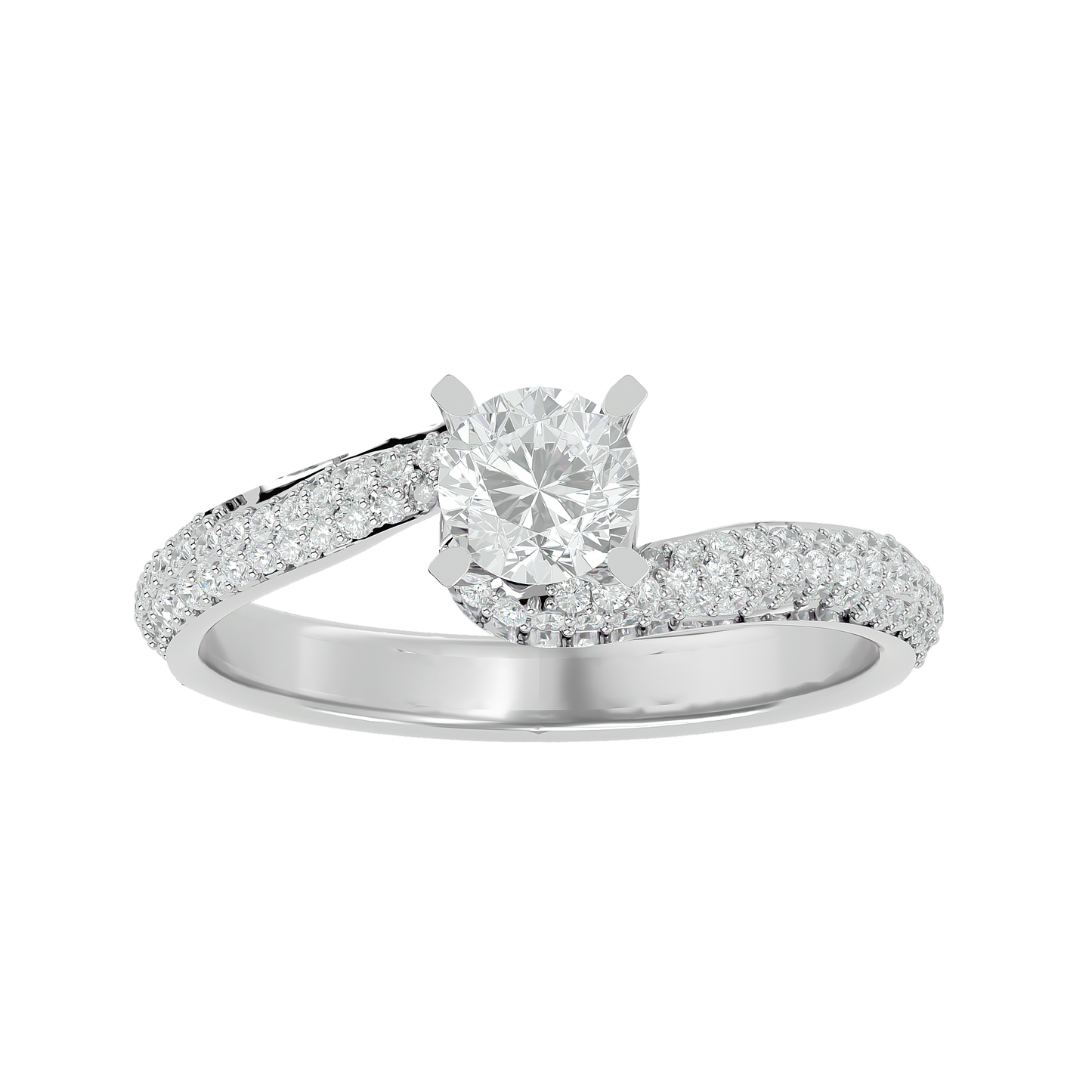 Curly Band Solitaire Ring