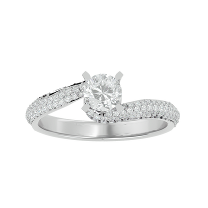 Curly Band Solitaire Ring