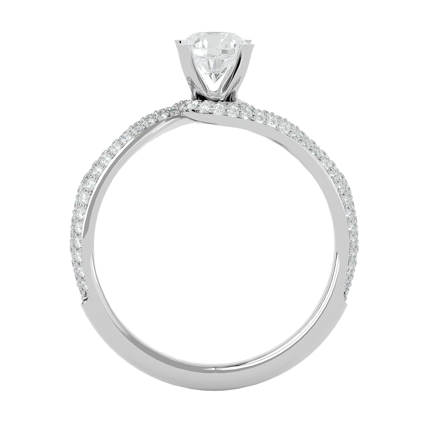 Curly Band Solitaire Ring
