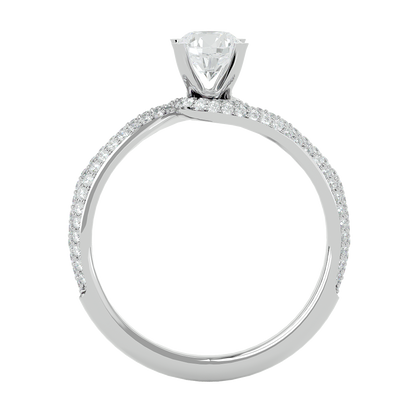 Curly Band Solitaire Ring
