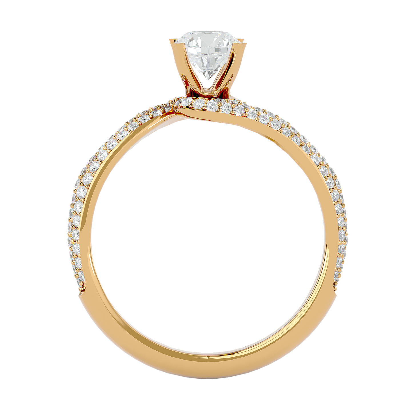 Curly Band Solitaire Ring