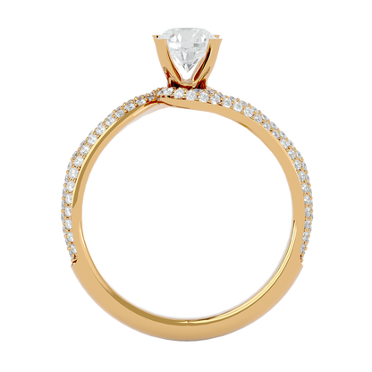 Curly Band Solitaire Ring